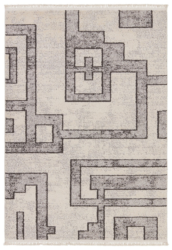 Jaipur Living Lore Bungalow LRE05 Power Loomed 70% Polypropylene 30% Polyester Geometric Area Rug Gray 70% Polypropylene 30% Polyester RUG155358