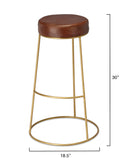 Jamie Young Co. Henry Round Leather Bar Stool LS20HENBSBR