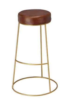 Jamie Young Co. Henry Round Leather Bar Stool LS20HENBSBR