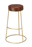 Henry Round Leather Bar Stool