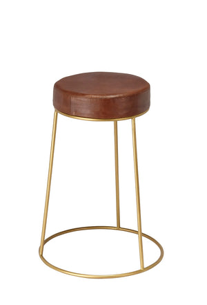 Jamie Young Co. Henry Round Leather Counter Stool LS20HENCSBR