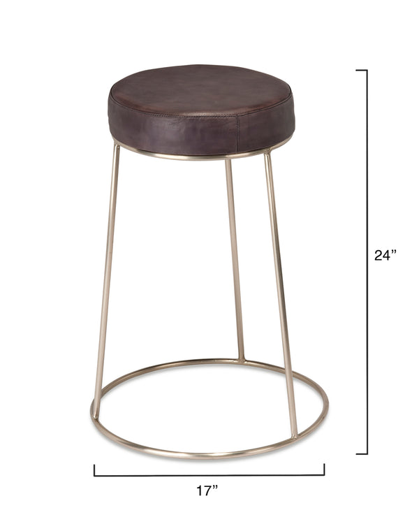 Jamie Young Co. Henry Round Leather Counter Stool LS20HENCSCHA