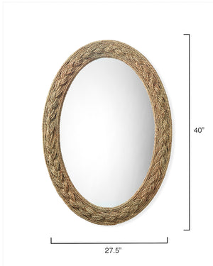 Jamie Young Co. Lark Braided Oval Mirror LS6LARKOVNA