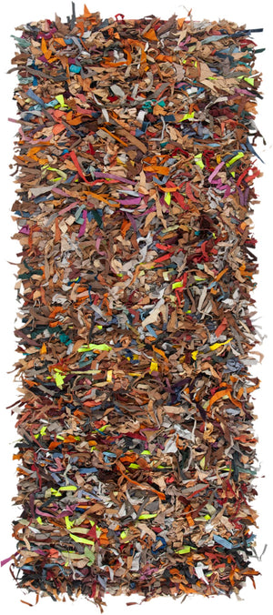 Safavieh Leather Shag Hand Knotted Leather Rug LSG511M-8R