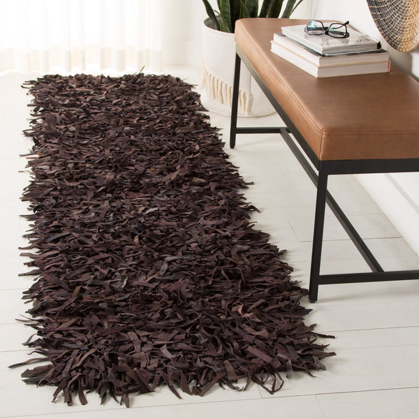 Safavieh Leather Shag 601 Hand Knotted 90% Leather and 10% Cotton Rug LSG601K-28