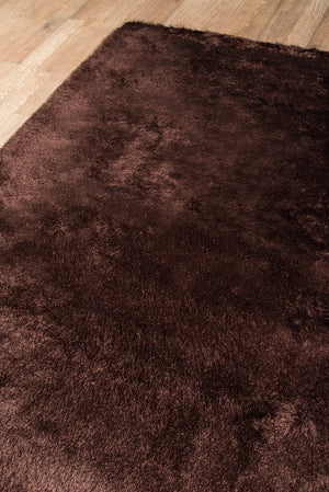 Momeni Luster Shag LS-01 Hand Tufted Contemporary Shag, Solid Indoor Area Rug Brown 9' x 12' LSHAGLS-01BRN90C0