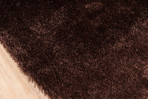 Momeni Luster Shag LS-01 Hand Tufted Contemporary Shag, Solid Indoor Area Rug Brown 9' x 12' LSHAGLS-01BRN90C0