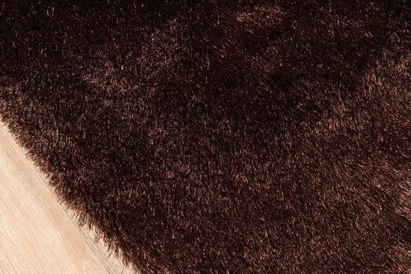 Momeni Luster Shag LS-01 Hand Tufted Contemporary Shag, Solid Indoor Area Rug Brown 9' x 12' LSHAGLS-01BRN90C0