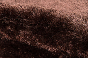Momeni Luster Shag LS-01 Hand Tufted Contemporary Shag, Solid Indoor Area Rug Brown 9' x 12' LSHAGLS-01BRN90C0