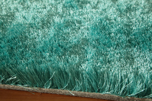 Momeni Luster Shag LS-01 Hand Tufted Contemporary Shag, Solid Indoor Area Rug Teal 9' x 12' LSHAGLS-01TEL90C0