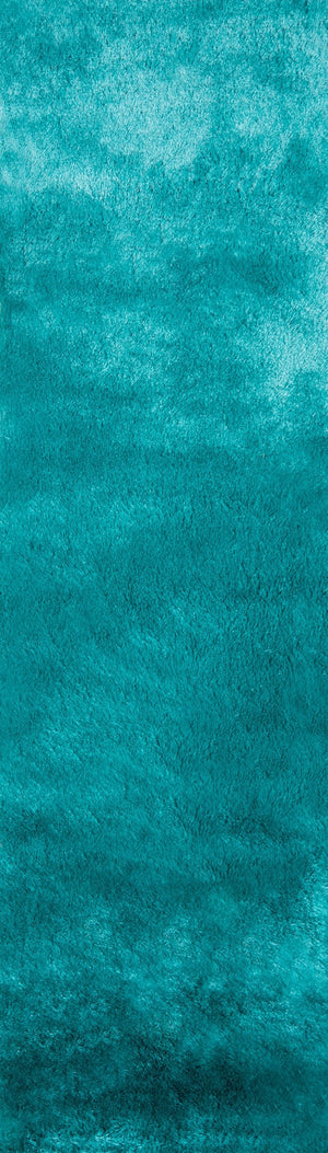 Momeni Luster Shag LS-01 Hand Tufted Contemporary Shag, Solid Indoor Area Rug Teal 9' x 12' LSHAGLS-01TEL90C0