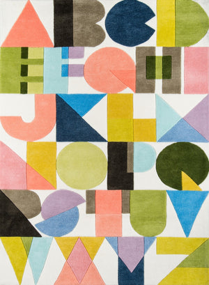 Momeni Novogratz Lulu LUL-3 Hand Tufted Contemporary Typographic Indoor Area Rug Multi 7'6" x 9'6" LULU0LUL-3MTI7696