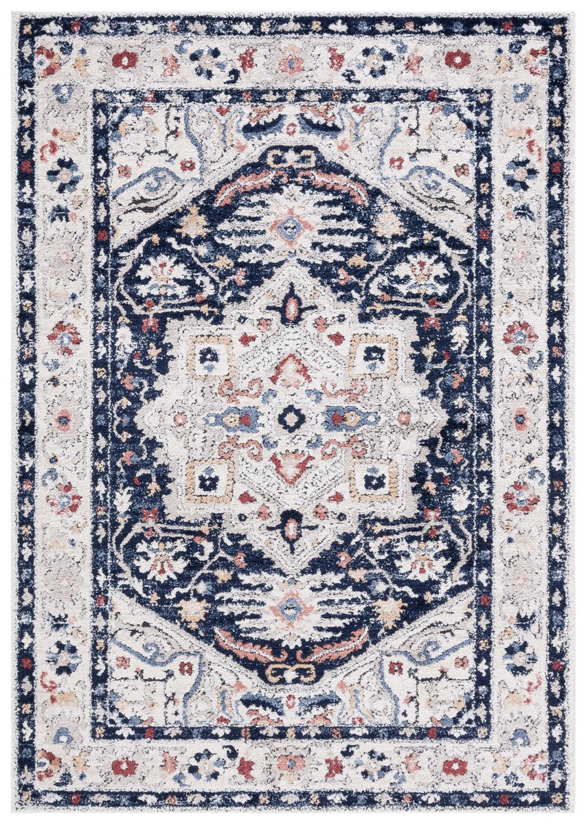 Safavieh Luna 100  Power Loomed Rug Beige / Navy LUN100N-9