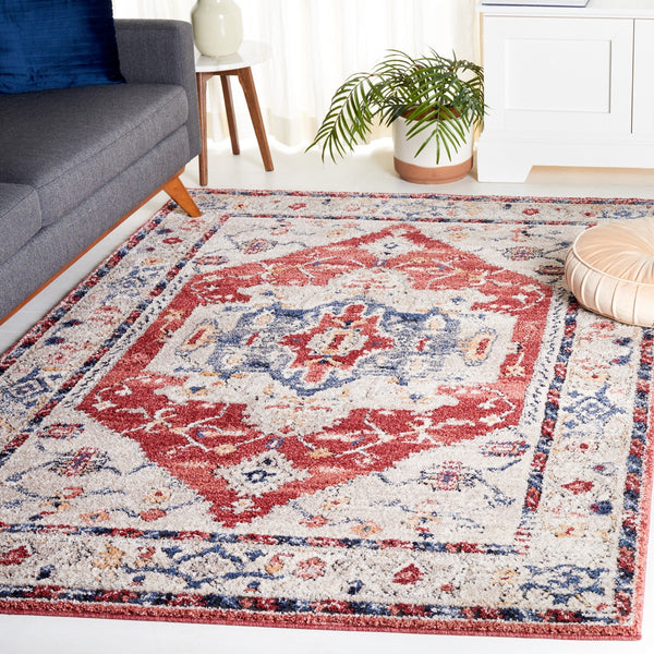 Safavieh Luna 102  Power Loomed Rug Beige / Blue Rust LUN102B-9