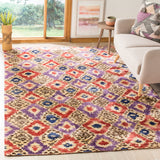 Lux161 Hand Knotted Banana Silk 0 Rug Purple / Rust Banana Silk LUX161A-6