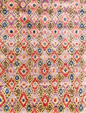 Lux161 Hand Knotted Banana Silk 0 Rug Purple / Rust Banana Silk LUX161A-8