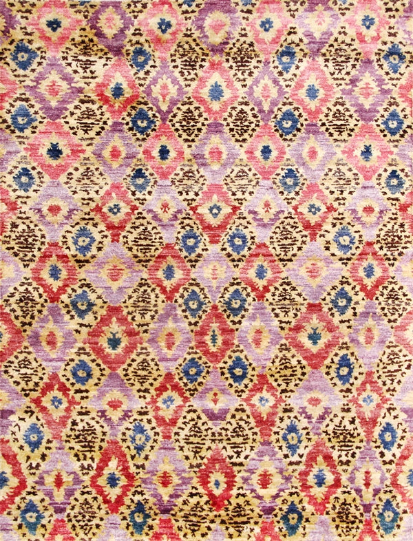 Lux161 Hand Knotted Banana Silk 0 Rug Purple / Rust Banana Silk LUX161A-8