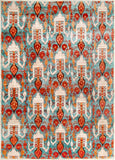 Lux162 Hand Knotted Banana Silk 0 Rug Aqua / Orange Banana Silk LUX162A-9