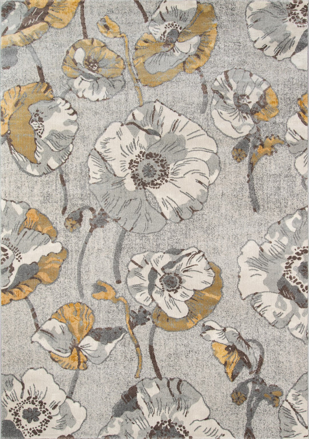 Momeni Luxe LX-09 Machine Made Casual Floral Indoor Area Rug Grey 9'3" x 12'6" LUXE0LX-09GRY93C6
