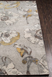 Momeni Luxe LX-09 Machine Made Casual Floral Indoor Area Rug Grey 9'3" x 12'6" LUXE0LX-09GRY93C6