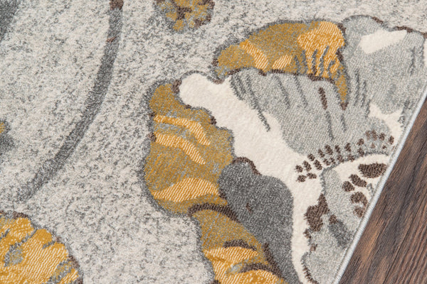 Momeni Luxe LX-09 Machine Made Casual Floral Indoor Area Rug Grey 9'3" x 12'6" LUXE0LX-09GRY93C6