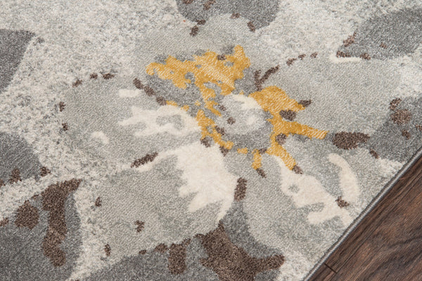 Momeni Luxe LX-10 Machine Made Casual Floral Indoor Area Rug Grey 9'3" x 12'6" LUXE0LX-10GRY93C6