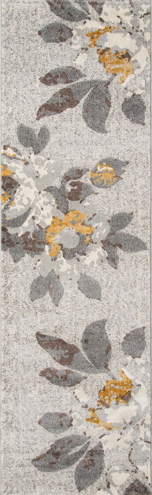 Momeni Luxe LX-10 Machine Made Casual Floral Indoor Area Rug Grey 9'3" x 12'6" LUXE0LX-10GRY93C6
