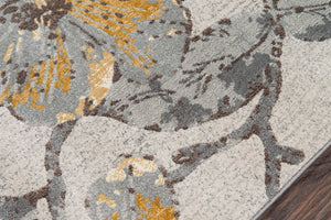 Momeni Luxe LX-11 Machine Made Casual Floral Indoor Area Rug Grey 9'3" x 12'6" LUXE0LX-11GRY93C6