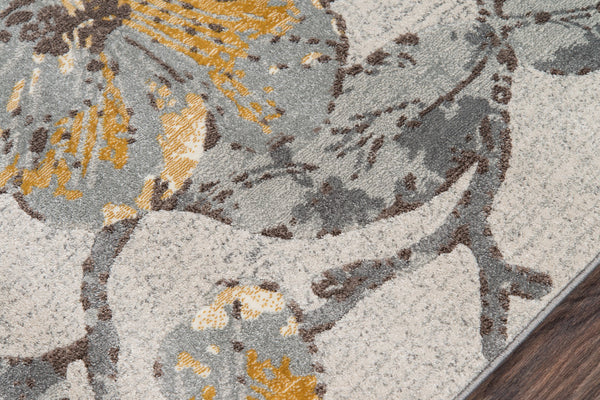 Momeni Luxe LX-11 Machine Made Casual Floral Indoor Area Rug Grey 9'3" x 12'6" LUXE0LX-11GRY93C6