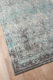 Momeni Luxe LX-16 Machine Made Transitional Vintage, Distressed Design Indoor Area Rug Turquoise 9'3" x 12'6" LUXE0LX-16TQS93C6