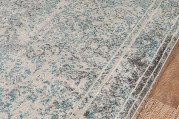Momeni Luxe LX-16 Machine Made Transitional Vintage, Distressed Design Indoor Area Rug Turquoise 9'3" x 12'6" LUXE0LX-16TQS93C6