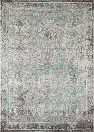 Momeni Luxe LX-16 Machine Made Transitional Vintage, Distressed Design Indoor Area Rug Turquoise 9'3" x 12'6" LUXE0LX-16TQS93C6