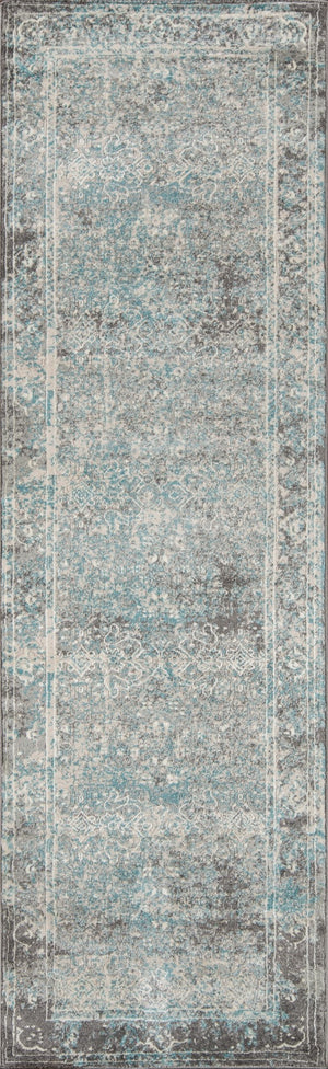 Momeni Luxe LX-16 Machine Made Transitional Vintage, Distressed Design Indoor Area Rug Turquoise 9'3" x 12'6" LUXE0LX-16TQS93C6