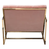 Luxe Accent Chair in Blush Pink Tufted Velvet Fabric with Polished Gold Stainless Steel Frame by Diamond Sofa