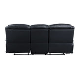 Ralorel Contemporary Motion Sofa Black Top Grain Leather #815A, Cost: $1.1/ft LV00060-ACME