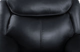 Ralorel Contemporary Motion Sofa Black Top Grain Leather #815A, Cost: $1.1/ft LV00060-ACME