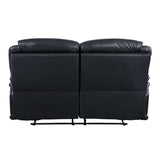 Ralorel Contemporary Motion Loveseat Black Top Grain Leather #815A, Cost: $1.1/ft LV00061-ACME