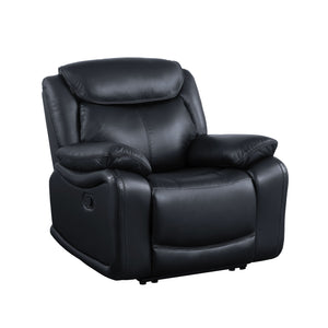 Ralorel Contemporary Recliner Black Top Grain Leather #815A, Cost: $1.1/ft LV00062-ACME