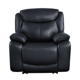 Ralorel Contemporary Recliner Black Top Grain Leather #815A, Cost: $1.1/ft LV00062-ACME