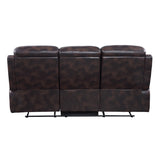 Perfiel Contemporary Motion Sofa  2 Tone Dark Brown Top Grain Leather #L1081, Cost: $1.1/ft LV00066-ACME