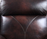 Perfiel Contemporary Motion Sofa  2 Tone Dark Brown Top Grain Leather #L1081, Cost: $1.1/ft LV00066-ACME