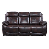 Perfiel Contemporary Motion Sofa  2 Tone Dark Brown Top Grain Leather #L1081, Cost: $1.1/ft LV00066-ACME