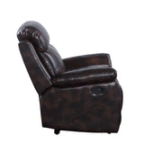 Perfiel Contemporary Motion Sofa  2 Tone Dark Brown Top Grain Leather #L1081, Cost: $1.1/ft LV00066-ACME