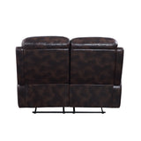 Perfiel Contemporary Motion Loveseat  2 Tone Dark Brown Top Grain Leather #L1081, Cost: $1.1/ft LV00067-ACME