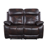 Perfiel Contemporary Motion Loveseat  2 Tone Dark Brown Top Grain Leather #L1081, Cost: $1.1/ft LV00067-ACME