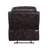 Perfiel Contemporary Recliner  2 Tone Dark Brown Top Grain Leather #L1081, Cost: $1.1/ft LV00068-ACME