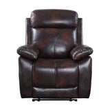 Perfiel Contemporary Recliner  2 Tone Dark Brown Top Grain Leather #L1081, Cost: $1.1/ft LV00068-ACME