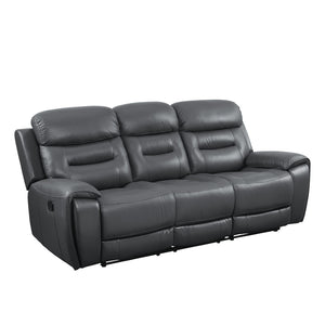 Lamruil Contemporary Motion Sofa Gray Top Grain Leather #M1021A, Cost: $1.1/ft LV00072-ACME