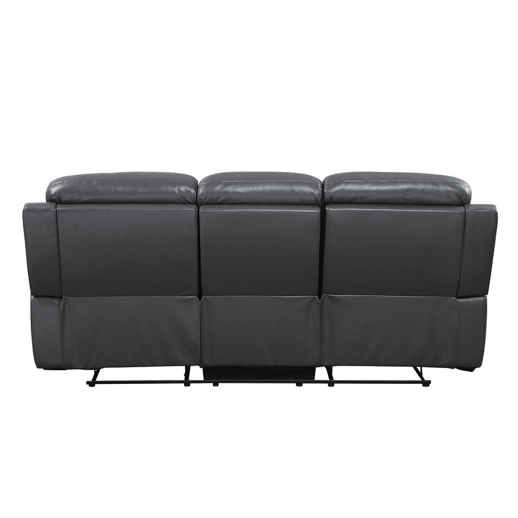 Lamruil Contemporary Motion Sofa Gray Top Grain Leather #M1021A, Cost: $1.1/ft LV00072-ACME