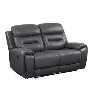 Lamruil Contemporary Motion Loveseat Gray Top Grain Leather #M1021A, Cost: $1.1/ft LV00073-ACME